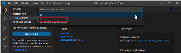 Visual Studio Code　日本語